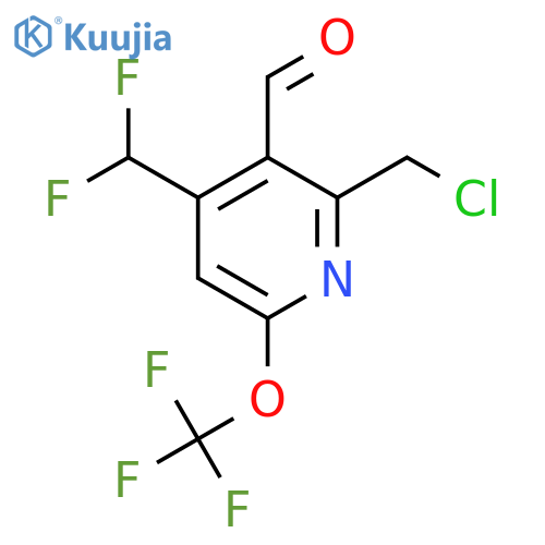 2-(Chloromethyl)-4-(difluoromethyl)-6-(trifluoromethoxy)pyridine-3-carboxaldehyde structure