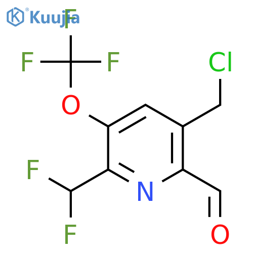 5-(Chloromethyl)-2-(difluoromethyl)-3-(trifluoromethoxy)pyridine-6-carboxaldehyde structure