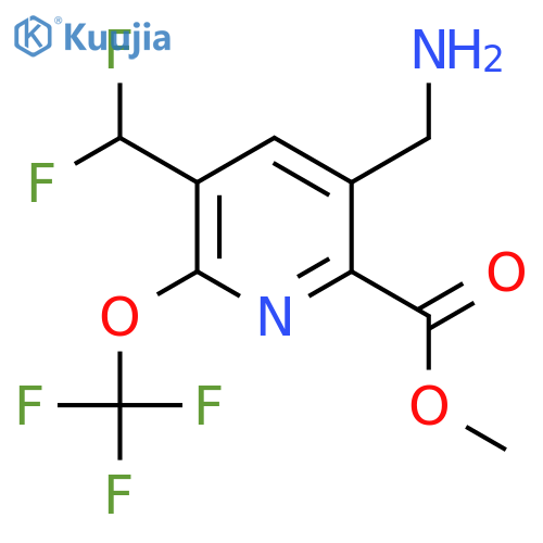 Methyl 3-(aminomethyl)-5-(difluoromethyl)-6-(trifluoromethoxy)pyridine-2-carboxylate structure