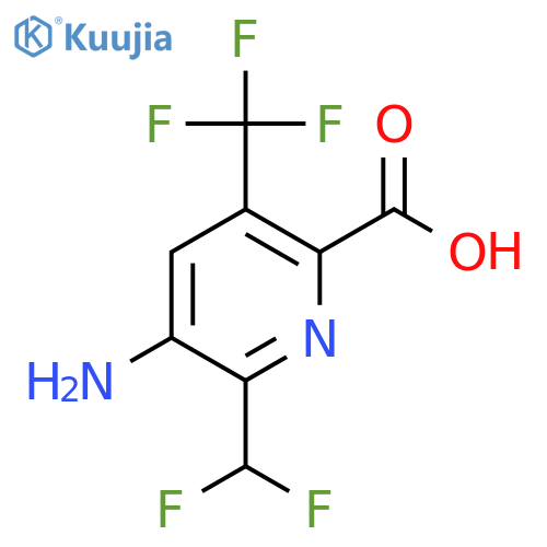 3-Amino-2-(difluoromethyl)-5-(trifluoromethyl)pyridine-6-carboxylic acid structure