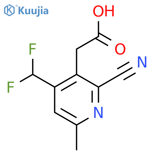 2-Cyano-4-(difluoromethyl)-6-methylpyridine-3-acetic acid structure
