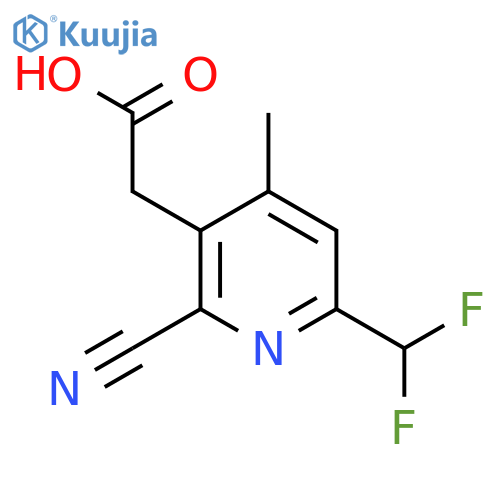 2-Cyano-6-(difluoromethyl)-4-methylpyridine-3-acetic acid structure