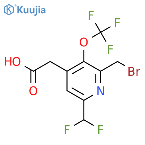 2-(Bromomethyl)-6-(difluoromethyl)-3-(trifluoromethoxy)pyridine-4-acetic acid structure
