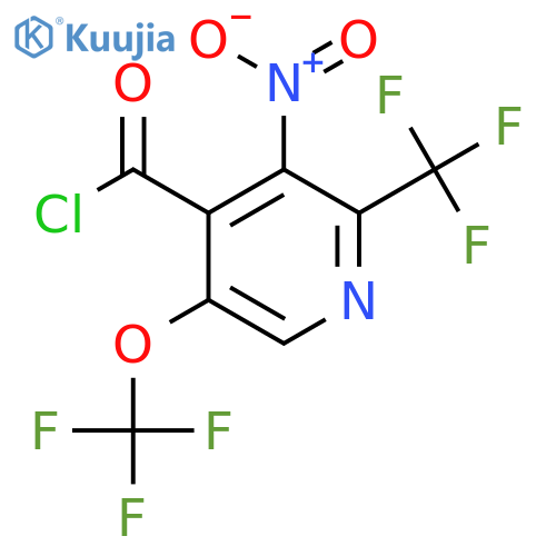 3-Nitro-5-(trifluoromethoxy)-2-(trifluoromethyl)pyridine-4-carbonyl chloride structure