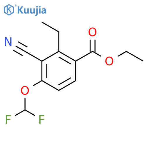 Ethyl 3-cyano-4-difluoromethoxy-2-ethylbenzoate structure