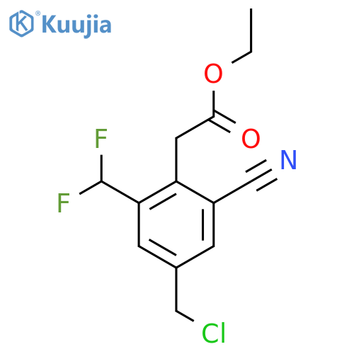 Ethyl 4-chloromethyl-2-cyano-6-(difluoromethyl)phenylacetate structure