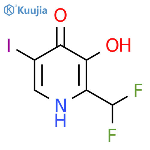 2-(Difluoromethyl)-3,4-dihydroxy-5-iodopyridine structure