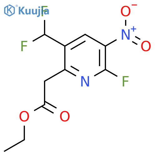 Ethyl 5-(difluoromethyl)-2-fluoro-3-nitropyridine-6-acetate structure