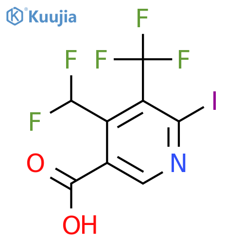 4-(Difluoromethyl)-2-iodo-3-(trifluoromethyl)pyridine-5-carboxylic acid structure