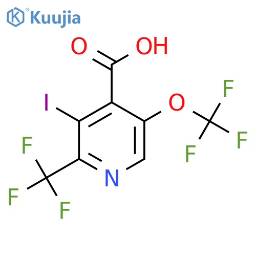 3-Iodo-5-(trifluoromethoxy)-2-(trifluoromethyl)pyridine-4-carboxylic acid structure