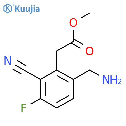 Methyl 6-aminomethyl-2-cyano-3-fluorophenylacetate structure