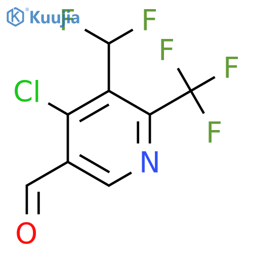 4-Chloro-3-(difluoromethyl)-2-(trifluoromethyl)pyridine-5-carboxaldehyde structure