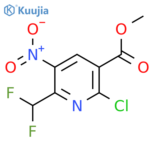 Methyl 2-chloro-6-(difluoromethyl)-5-nitropyridine-3-carboxylate structure