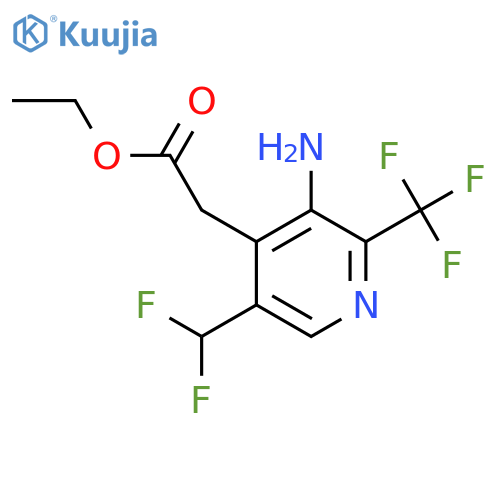 Ethyl 3-amino-5-(difluoromethyl)-2-(trifluoromethyl)pyridine-4-acetate structure