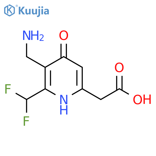 3-(Aminomethyl)-2-(difluoromethyl)-4-hydroxypyridine-6-acetic acid structure