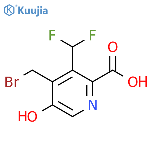 4-(Bromomethyl)-3-(difluoromethyl)-5-hydroxypyridine-2-carboxylic acid structure