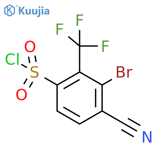3-Bromo-4-cyano-2-(trifluoromethyl)benzenesulfonyl chloride structure