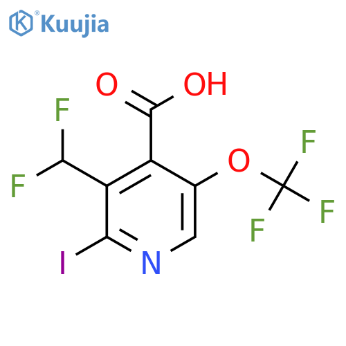 3-(Difluoromethyl)-2-iodo-5-(trifluoromethoxy)pyridine-4-carboxylic acid structure