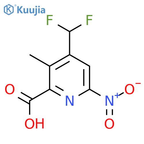 4-(Difluoromethyl)-3-methyl-6-nitropyridine-2-carboxylic acid structure