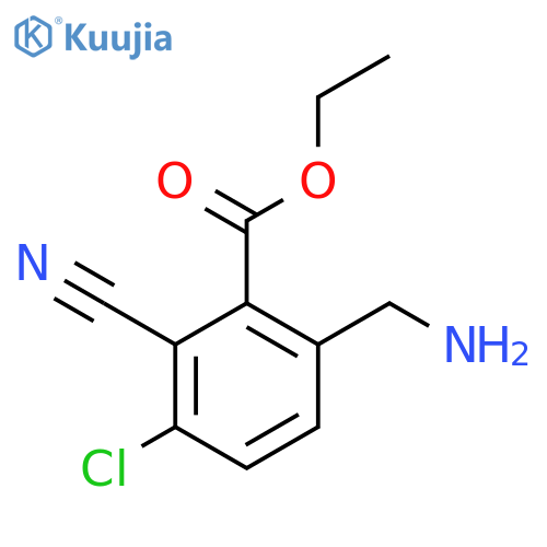 Ethyl 6-aminomethyl-3-chloro-2-cyanobenzoate structure