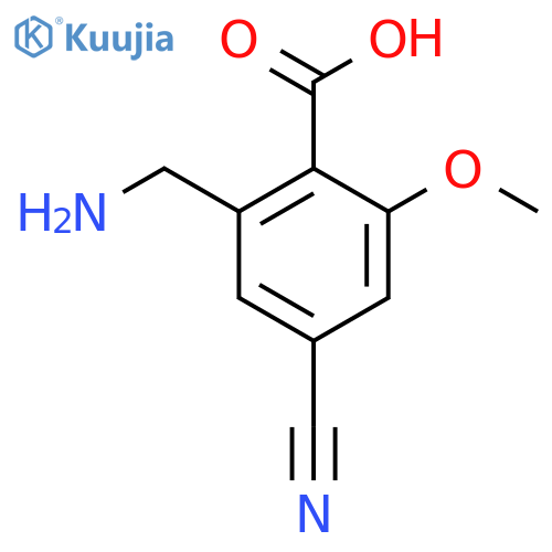 2-Aminomethyl-4-cyano-6-methoxybenzoic acid structure