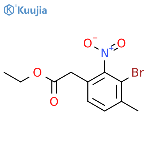 Ethyl 3-bromo-4-methyl-2-nitrophenylacetate structure