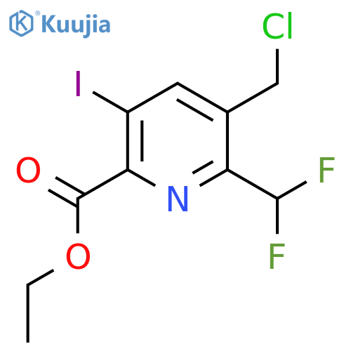 Ethyl 3-(chloromethyl)-2-(difluoromethyl)-5-iodopyridine-6-carboxylate structure