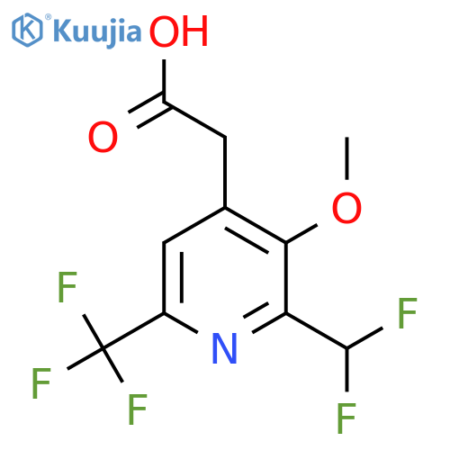 2-(Difluoromethyl)-3-methoxy-6-(trifluoromethyl)pyridine-4-acetic acid structure