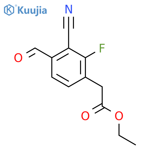 Ethyl 3-cyano-2-fluoro-4-formylphenylacetate structure