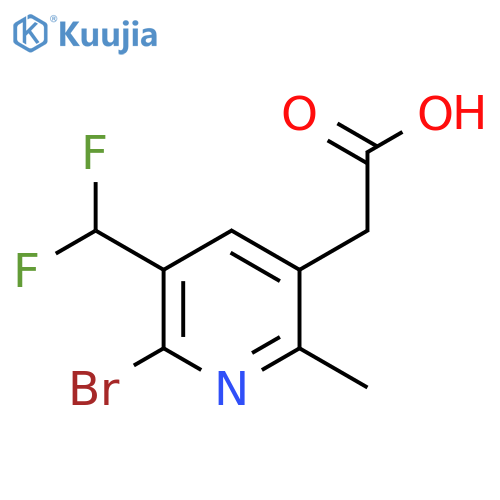 2-Bromo-3-(difluoromethyl)-6-methylpyridine-5-acetic acid structure