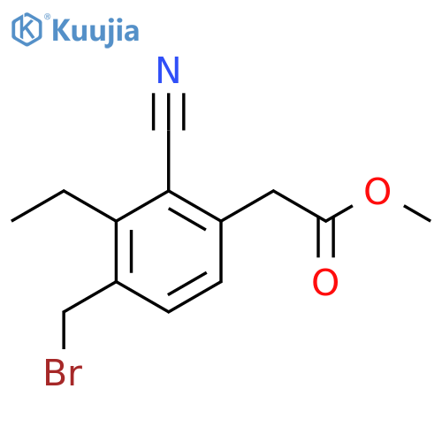 Methyl 4-bromomethyl-2-cyano-3-ethylphenylacetate structure