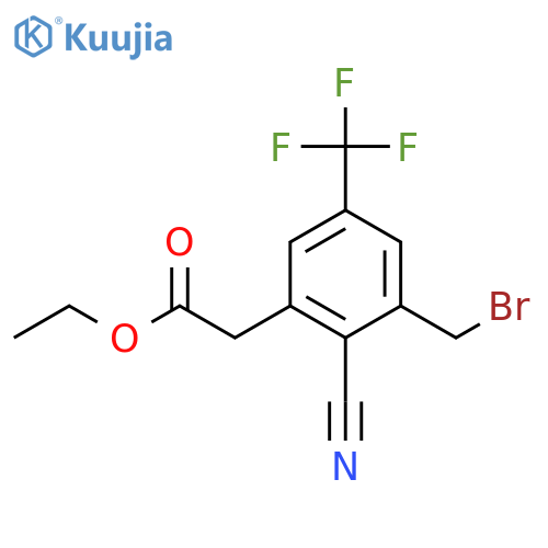 Ethyl 3-bromomethyl-2-cyano-5-(trifluoromethyl)phenylacetate structure