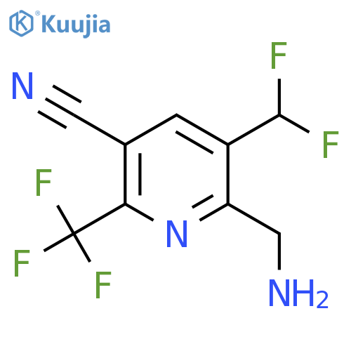 2-(Aminomethyl)-5-cyano-3-(difluoromethyl)-6-(trifluoromethyl)pyridine structure