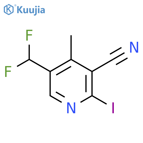 3-Cyano-5-(difluoromethyl)-2-iodo-4-methylpyridine structure