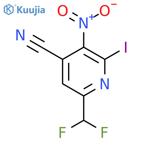 4-Cyano-6-(difluoromethyl)-2-iodo-3-nitropyridine structure