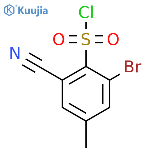 2-Bromo-6-cyano-4-methylbenzenesulfonyl chloride structure