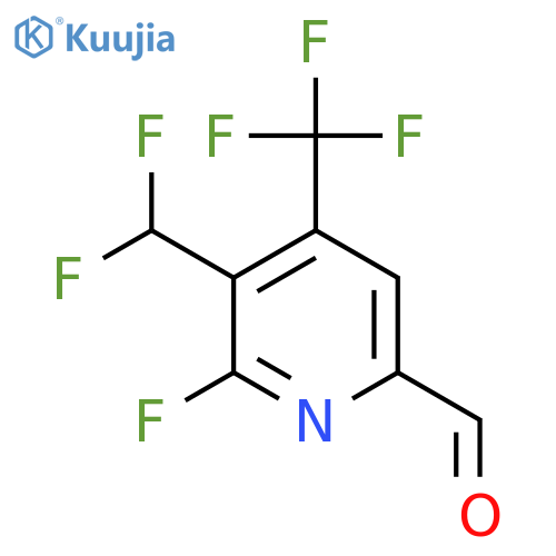 3-(Difluoromethyl)-2-fluoro-4-(trifluoromethyl)pyridine-6-carboxaldehyde structure
