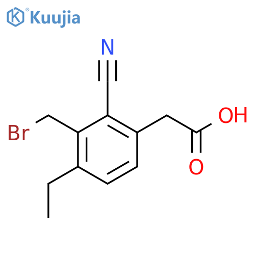 3-Bromomethyl-2-cyano-4-ethylphenylacetic acid structure