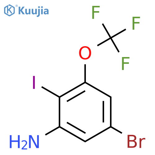 5-Bromo-2-iodo-3-(trifluoromethoxy)aniline structure