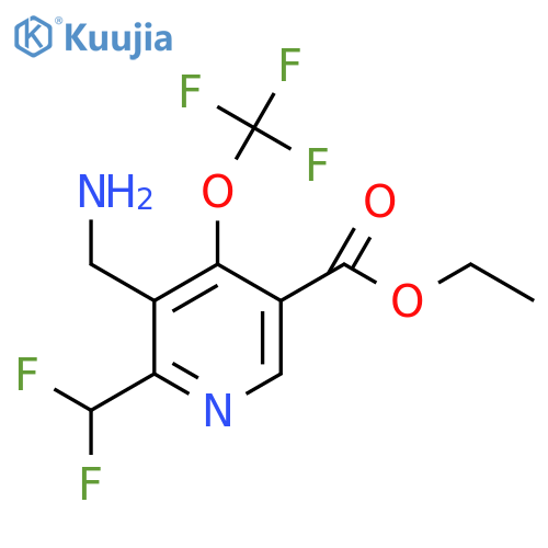 Ethyl 3-(aminomethyl)-2-(difluoromethyl)-4-(trifluoromethoxy)pyridine-5-carboxylate structure