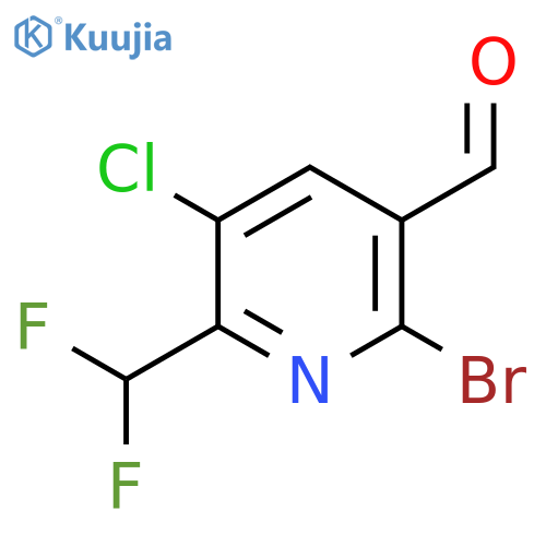 2-Bromo-5-chloro-6-(difluoromethyl)pyridine-3-carboxaldehyde structure
