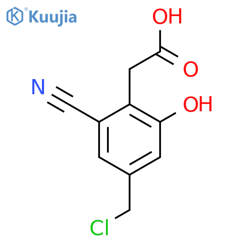 4-Chloromethyl-2-cyano-6-hydroxyphenylacetic acid structure