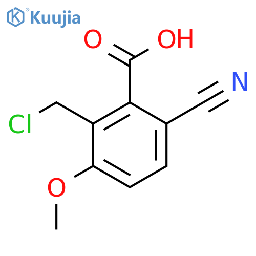 2-Chloromethyl-6-cyano-3-methoxybenzoic acid structure