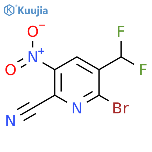 2-Bromo-6-cyano-3-(difluoromethyl)-5-nitropyridine structure