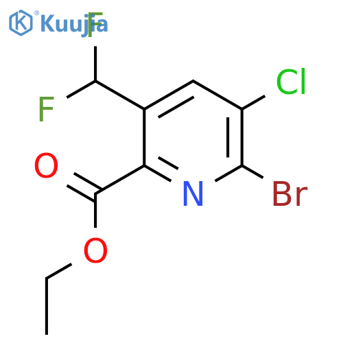 Ethyl 2-bromo-3-chloro-5-(difluoromethyl)pyridine-6-carboxylate structure
