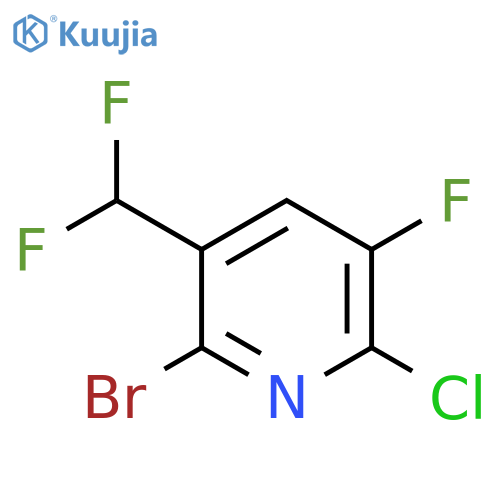 2-Bromo-6-chloro-3-(difluoromethyl)-5-fluoropyridine structure