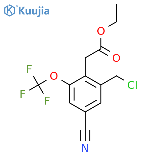 Ethyl 2-chloromethyl-4-cyano-6-(trifluoromethoxy)phenylacetate structure
