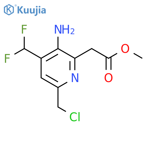 Methyl 3-amino-6-(chloromethyl)-4-(difluoromethyl)pyridine-2-acetate structure