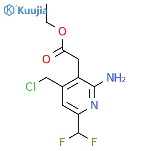 Ethyl 2-amino-4-(chloromethyl)-6-(difluoromethyl)pyridine-3-acetate structure
