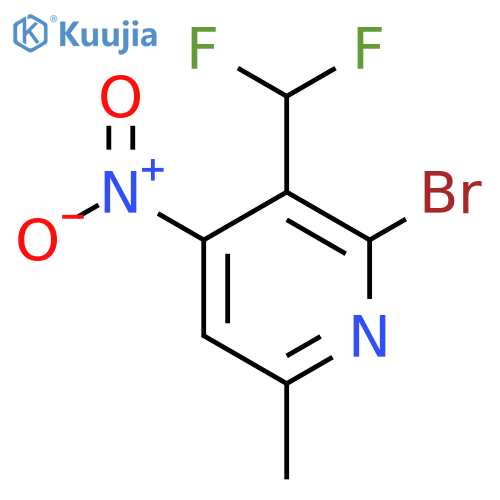 2-Bromo-3-(difluoromethyl)-6-methyl-4-nitropyridine structure